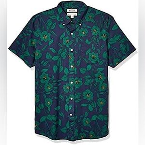 Vintage Hawaiian Shirt Aloha Floral Green Men's Shirt tropical shortsleeved